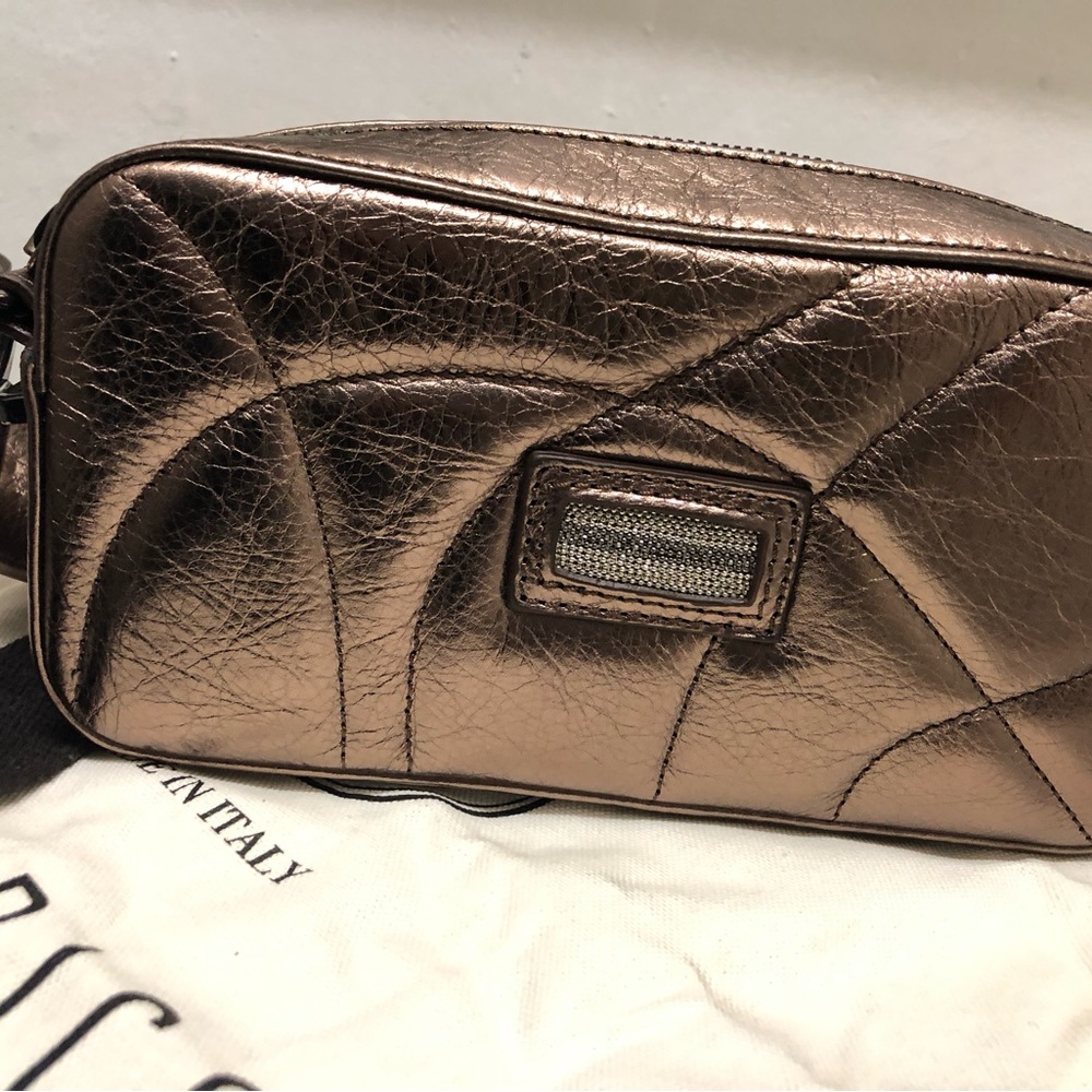 Peserico Metallic Bronze Crossbody Bag